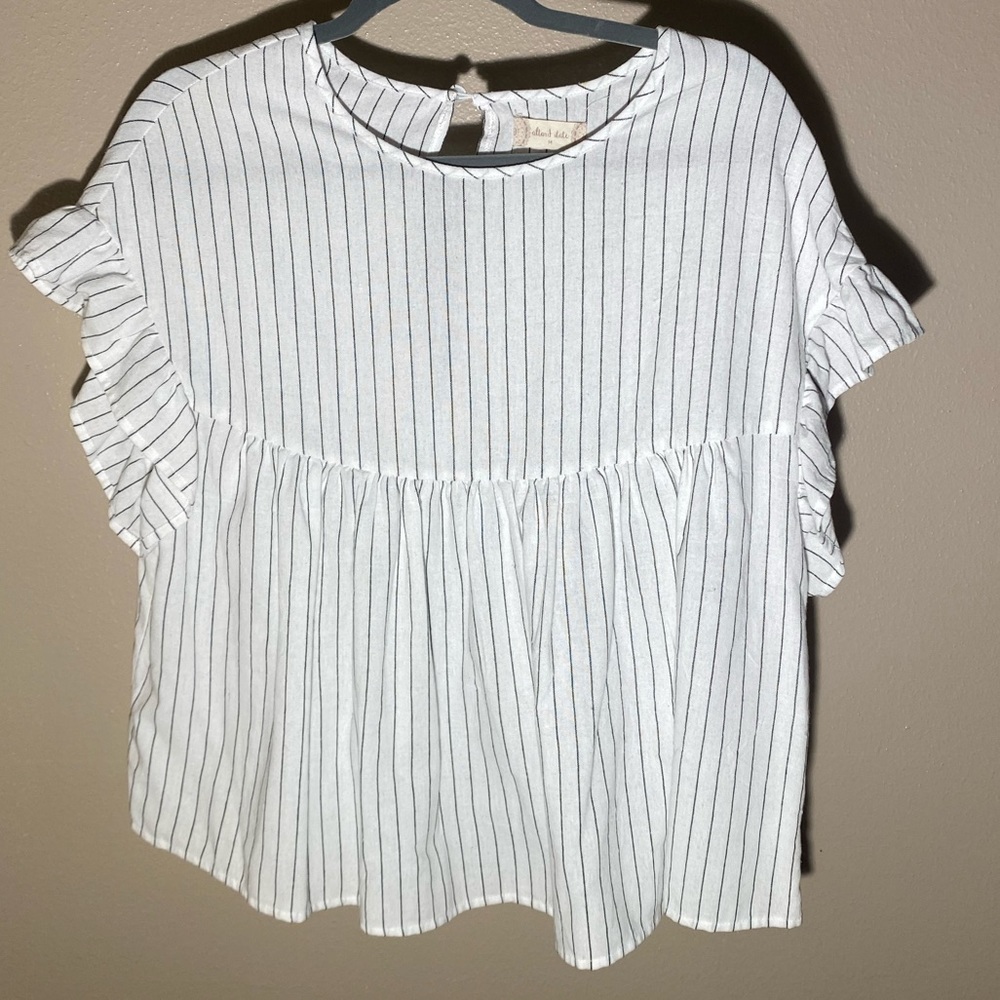 Altar’d State Stripes Antriol Ruffle Babydoll Top